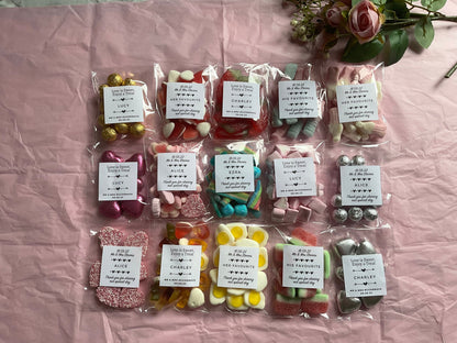 Display of personalised sweets bag