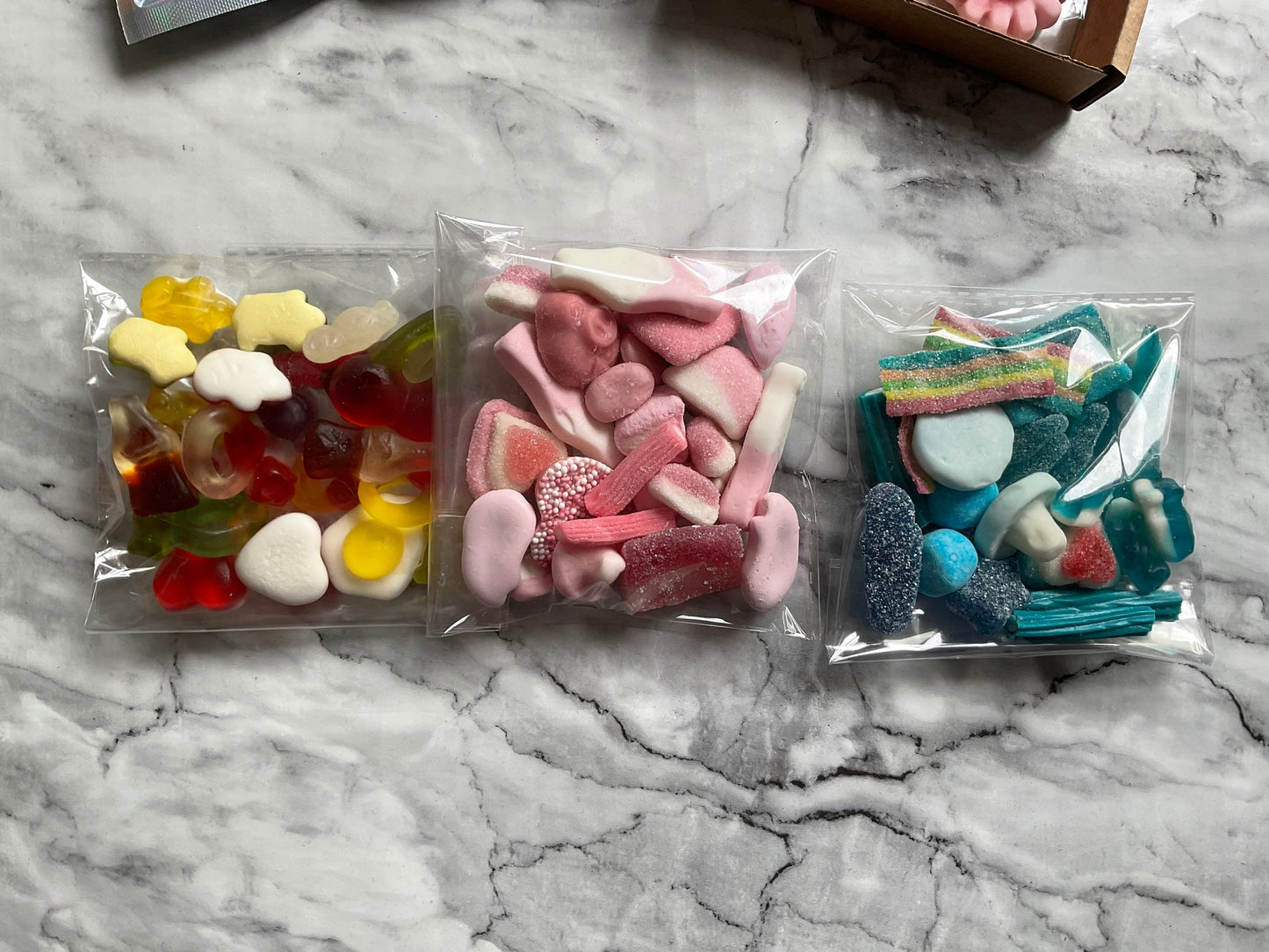 Mix of personalised bag sweets