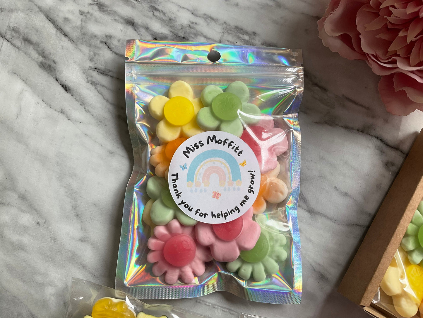 Mix of personalised bag sweets